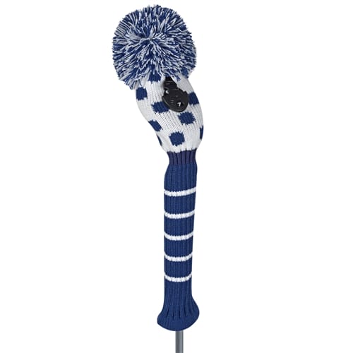 White Navy Dot Hybrid Golf Headcover Just4GolfHeadcover